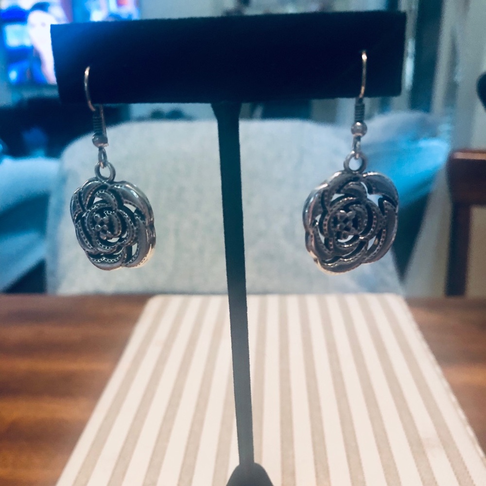 Brighton Silver Flower Earrings
